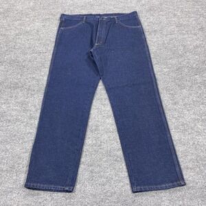 Rustler Jeans Mens 40x32 Blue Straight Leg Regular Fit Dark Wash Denim